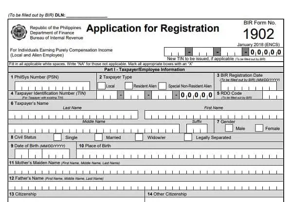 BIR Form 1902