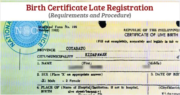 Birth Certificate Late Registration