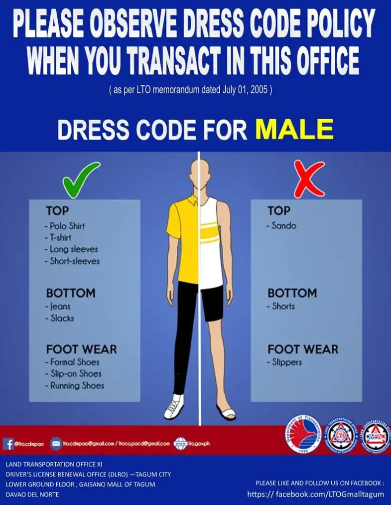 LTO Dress Code Male