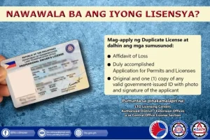 Replacement of Lost LTO Driver's License