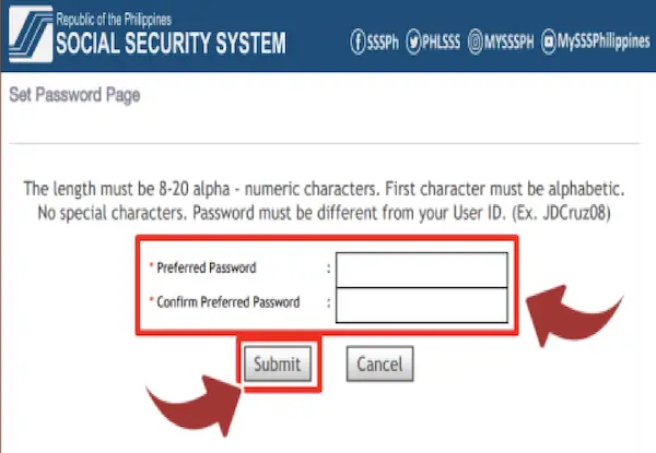 SSS Online Registration