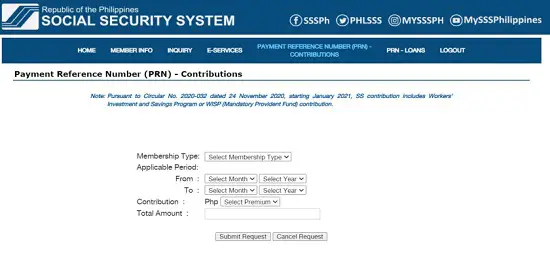 SSS PRN Number Online