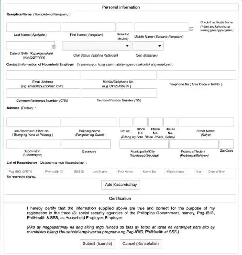 Kasambahay Pag-IBIG Online Registration