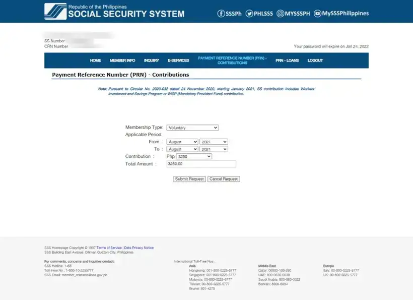 Update SSS Contribution Online
