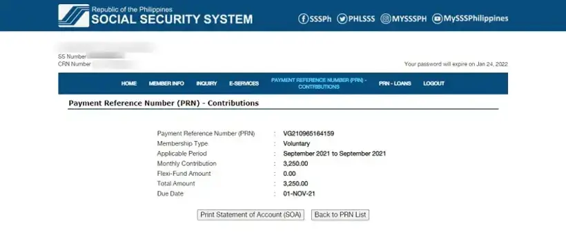 Update SSS Contribution Online