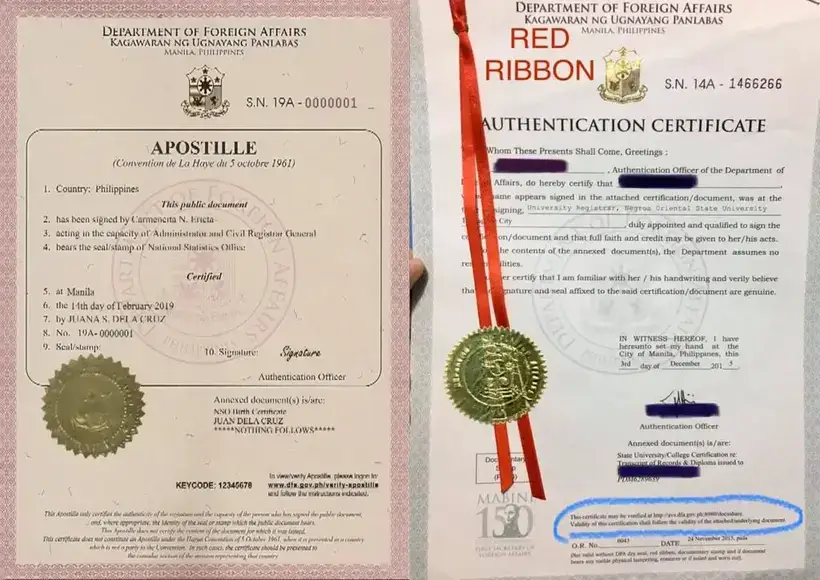 Apostille vs Red Ribbon