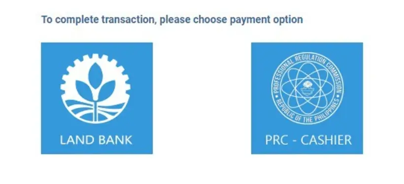 PRC Online Application Payment