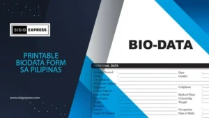 Printable Biodata Form sa Pilipinas