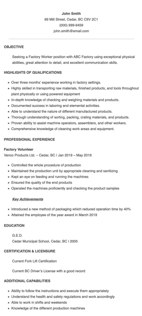 Resume Sample Philippines