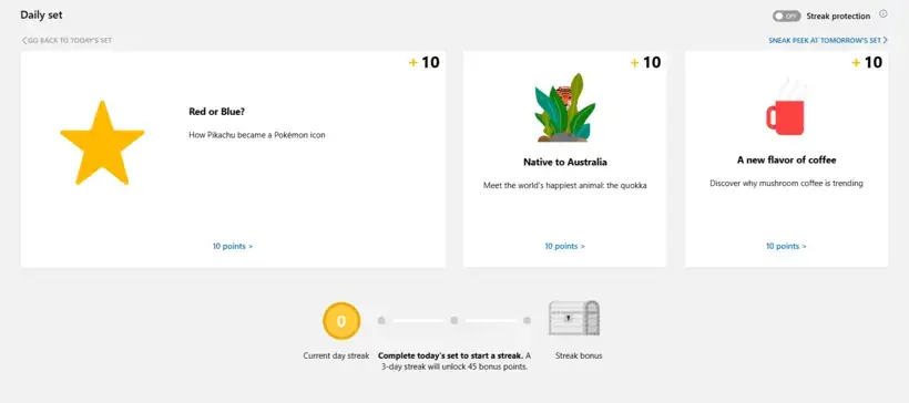 Microsoft Rewards Daily Set