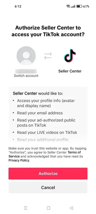 TikTok Affiliate Link Account