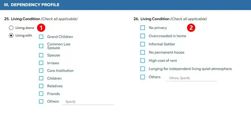 Online Senior Citizen Data Form